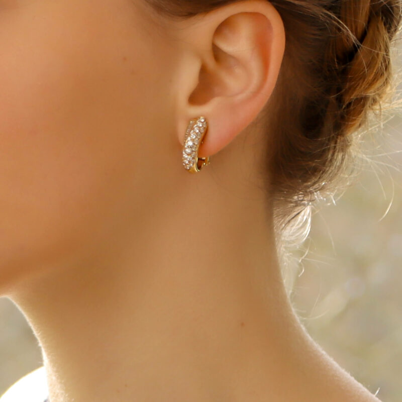 Boucheron Diamond Clip-on Earrings in Yellow Gold