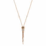 Diamond, Enamel and Ruby Tiger's Head Necklace in Rose Gold