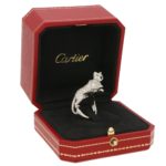 Cartier Diamond and Green Garnet Walking Panther Ring