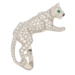 Cartier Diamond and Green Garnet Walking Panther Ring