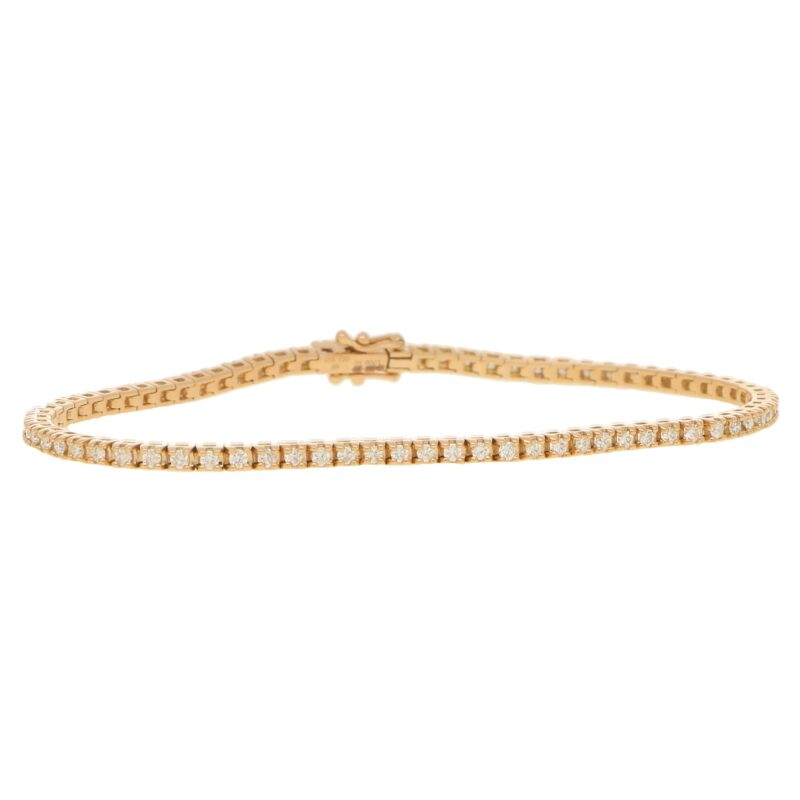 Diamond line bracelet in 18k rose gold.