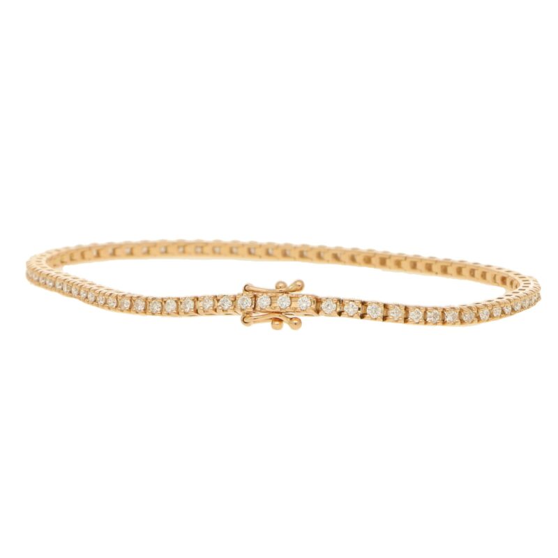 Diamond line bracelet in 18k rose gold.