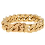 Vintage Flat Curb Link Chain Bracelet in 9kt Yellow Gold