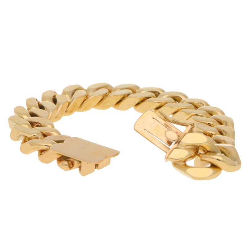 Vintage Flat Curb Link Chain Bracelet in 9kt Yellow Gold