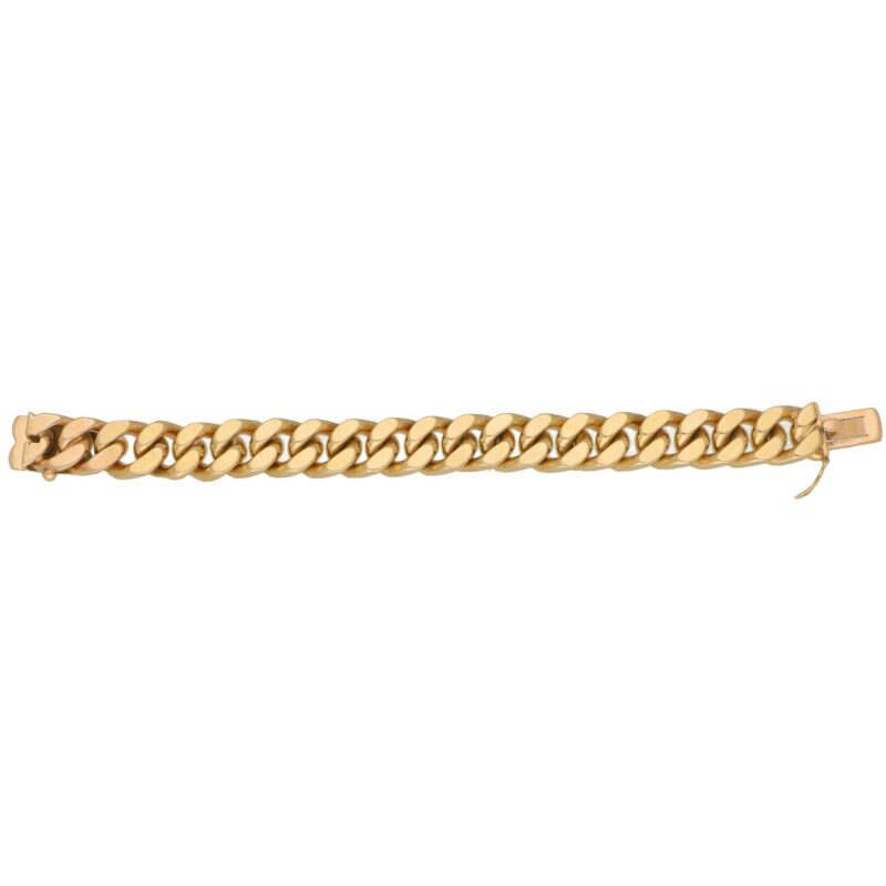 Vintage Flat Curb Link Chain Bracelet in 9kt Yellow Gold