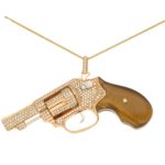 Diamond and Tiger's Eye Jewelled Revolver in Rose Gold