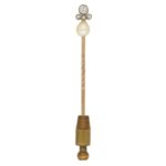 Belle Epoque Natural Pearl and Diamond Stick Pin Silver and Gold