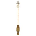 Belle Epoque Natural Pearl and Diamond Stick Pin Silver and Gold