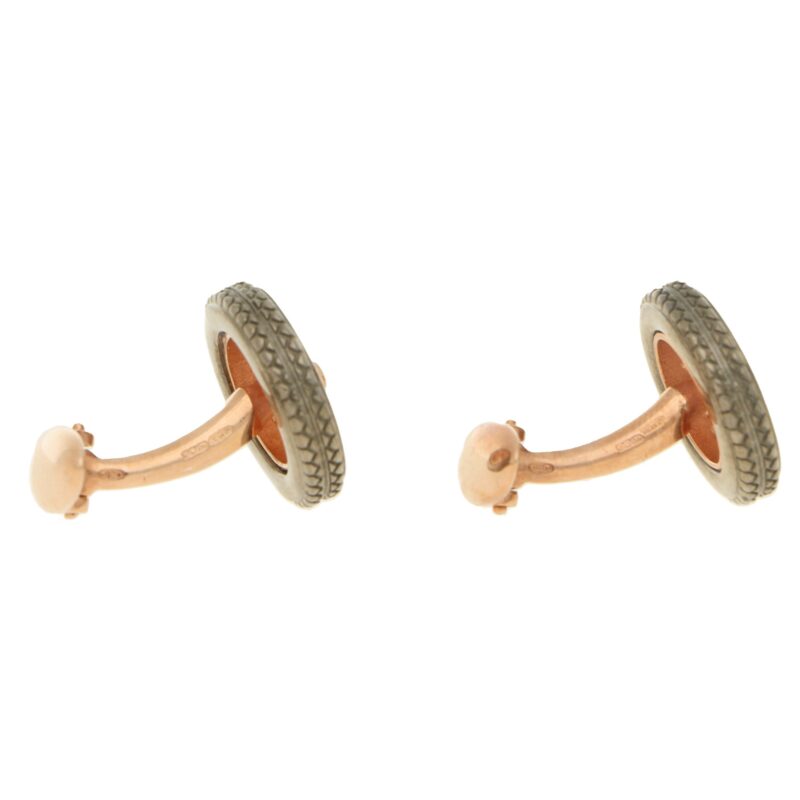 Men's articluated wheel cufflinks in sterling silver