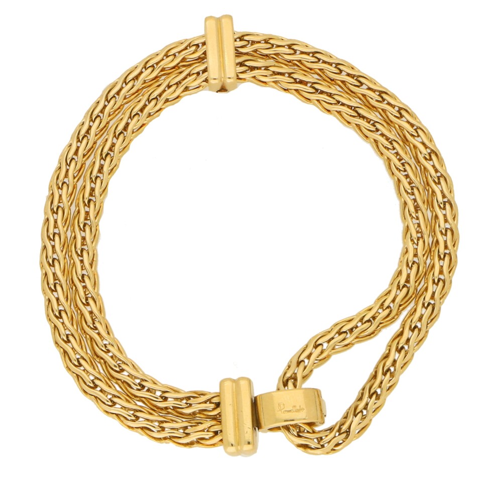 Pomellato Spiga Link Chain Bracelet in Yellow and White Gold