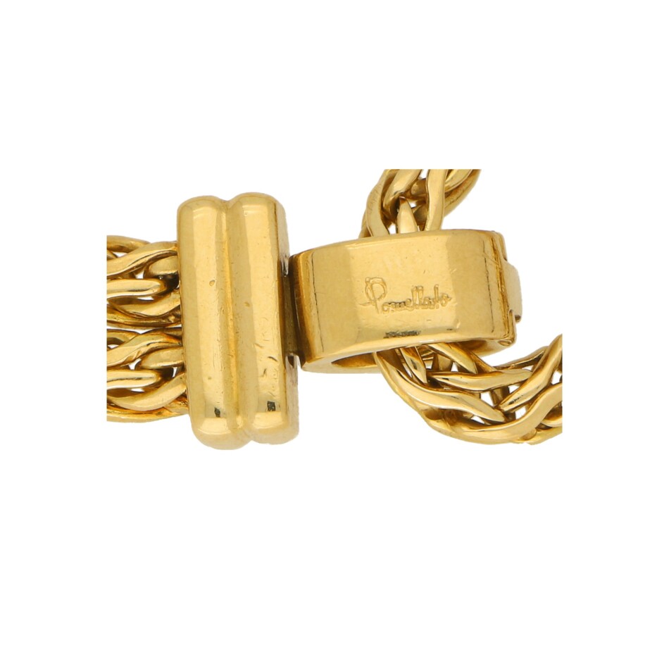 Pomellato Spiga Link Chain Bracelet in Yellow and White Gold