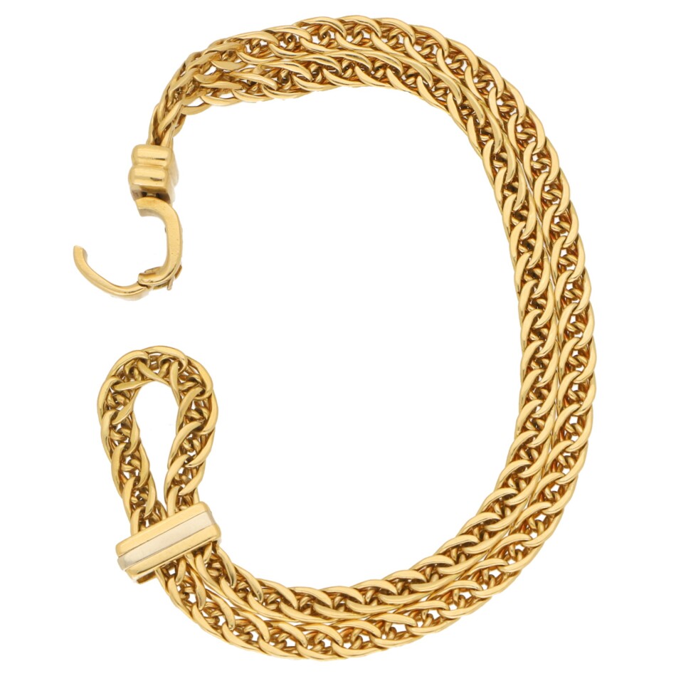 Pomellato Spiga Link Chain Bracelet in Yellow and White Gold