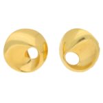 Vintage Fancy Swirl Circular Earrings in Yellow Gold, Italian