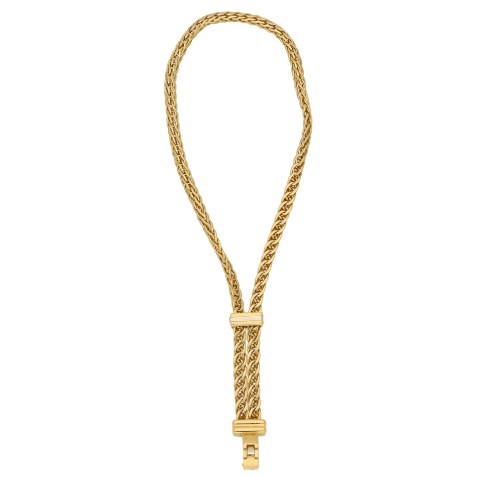 Pomellato Spiga Link Chain Bracelet in Yellow and White Gold