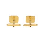 Geometric Diamond and Onyx Cufflinks in Yellow Gold