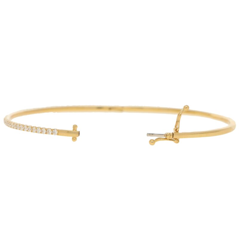 Yellow Gold 0.81ct Diamond Set Bangle