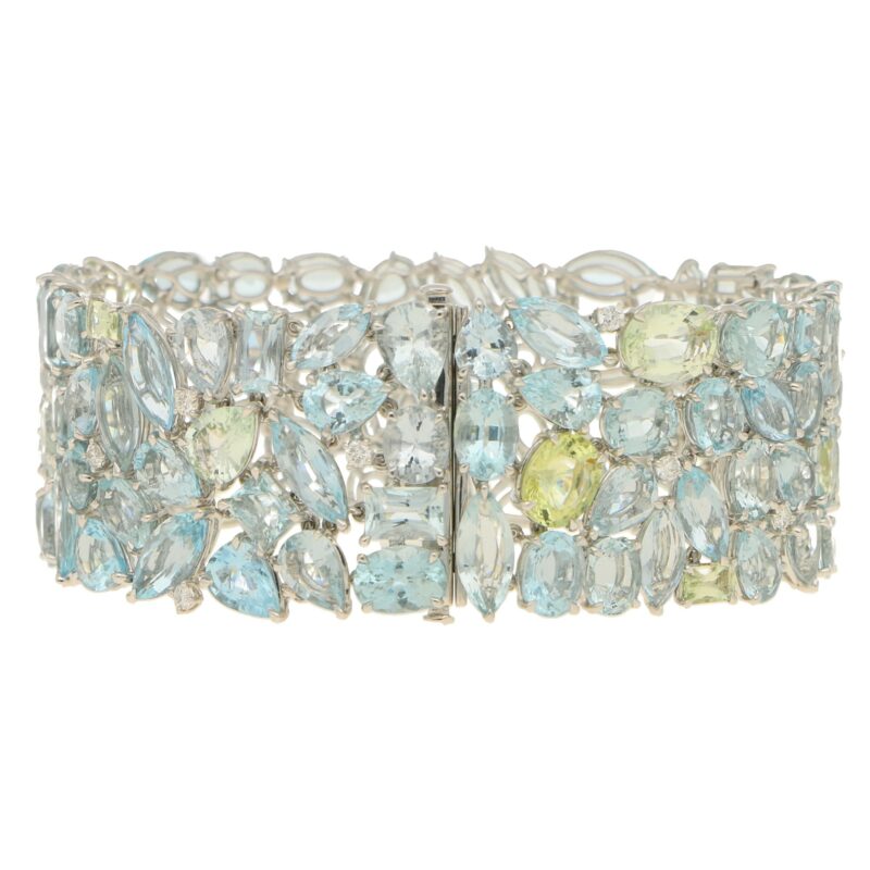 Aquamarine and Diamond Bracelet