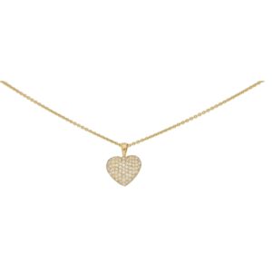 Diamond Heart Pendant in Yellow Gold