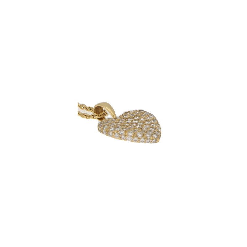 Diamond Heart Pendant in Yellow Gold