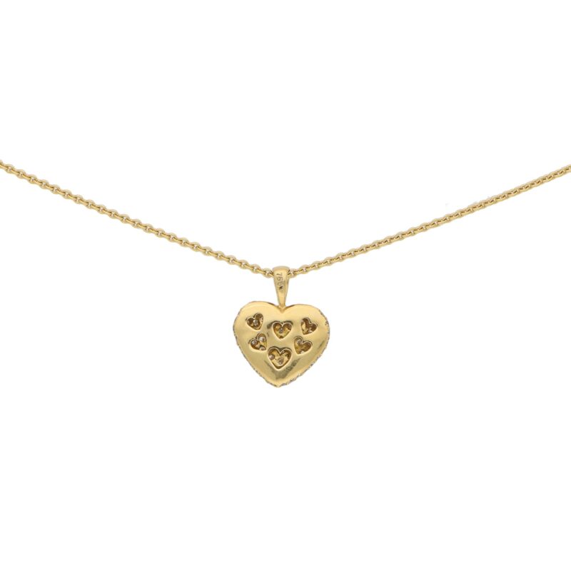 Diamond Heart Pendant in Yellow Gold