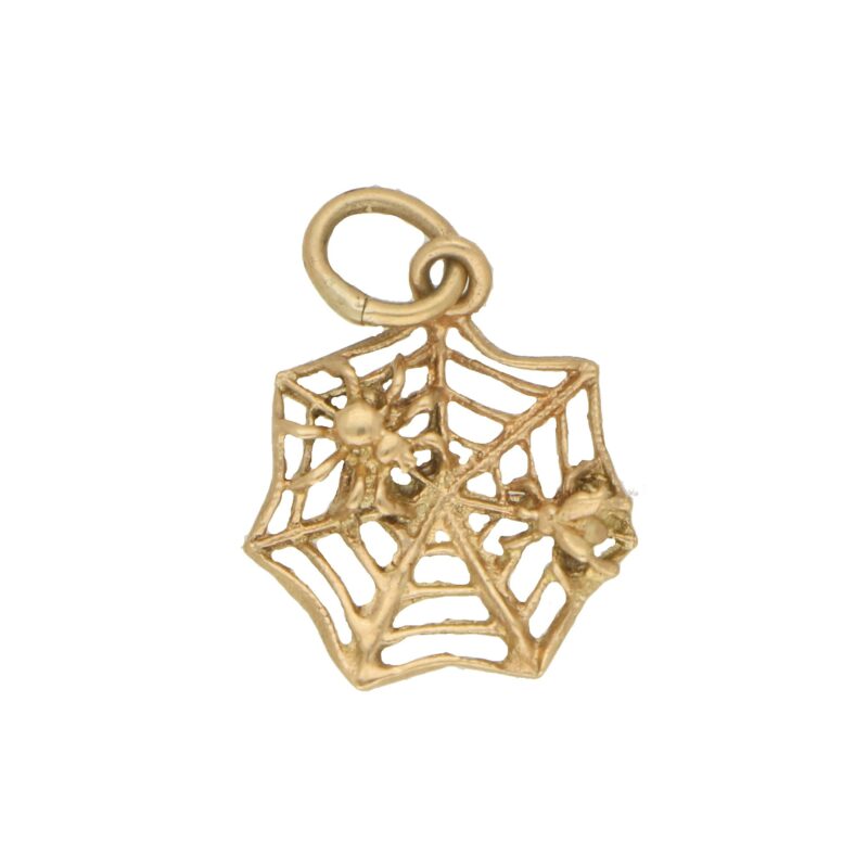 Vintage Spider Web Charm in Yellow Charm