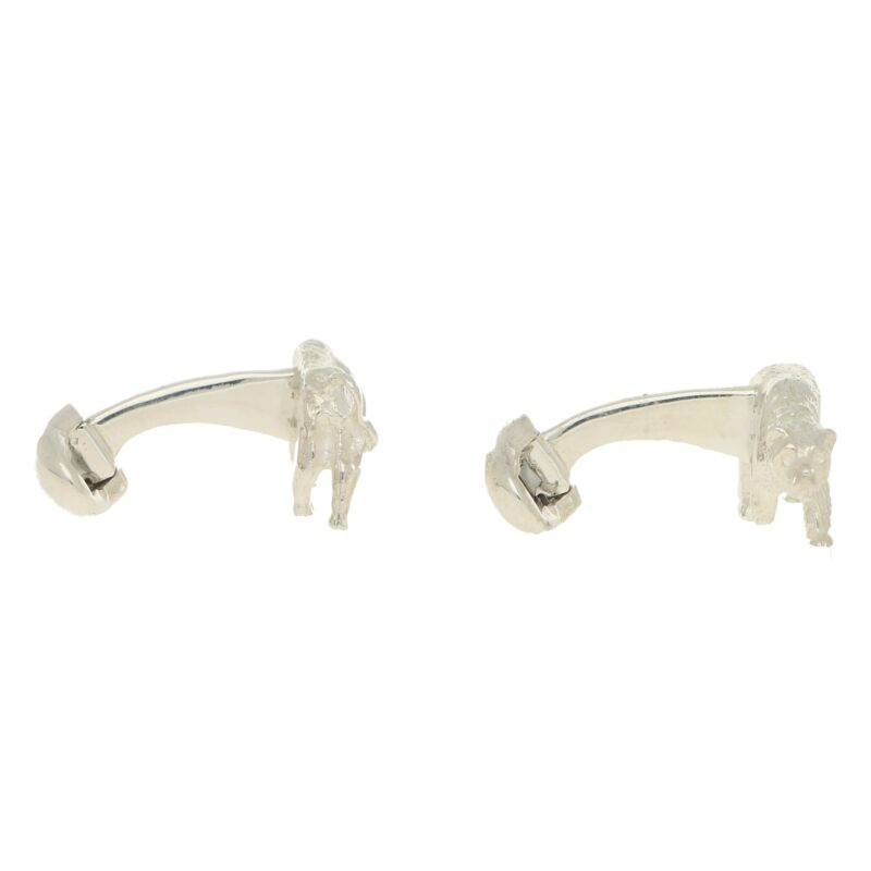 Sterling silver bull and bear cufflinks swivel back fitting