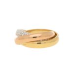 Diamond Trinity Ring Set in 18k Tri-Gold