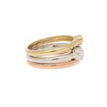 Contemporary Diamond Triple Ring in Gold