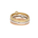 Contemporary Diamond Triple Ring in Gold
