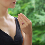 Pink Tourmaline and Diamond Engagement / Dress Ring