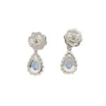 Sapphire & Diamond Pear Shaped Drop Earrings