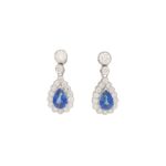 Sapphire & Diamond Pear Shaped Drop Earrings