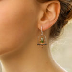 Tsavorite Garnet and Sapphire Parrot Earrings