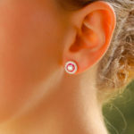 Diamond & Ruby Target Stud Earrings