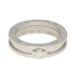 Bvlgari B.zero1 diamond solitaire ring in 18k white gold.