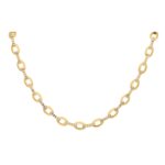 Morabito diamond necklace in 18k yellow gold.