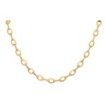 Morabito diamond necklace in 18k yellow gold.