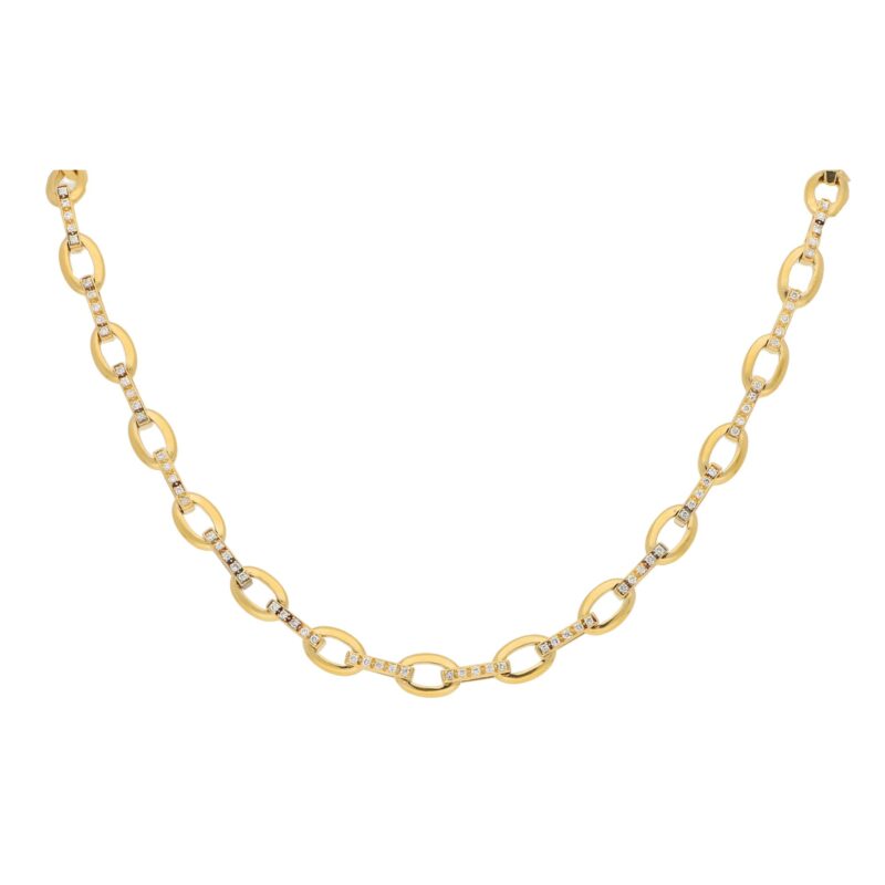 Morabito diamond necklace in 18k yellow gold.