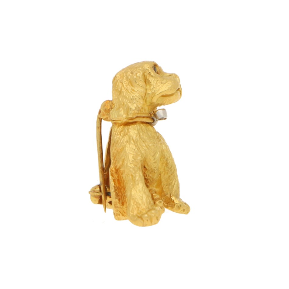Tiffany & Co. Dog Puppy Brooch in Yellow Gold