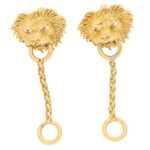 Boucheron 18ct Yellow Gold Lion Door Knocker Cufflinks