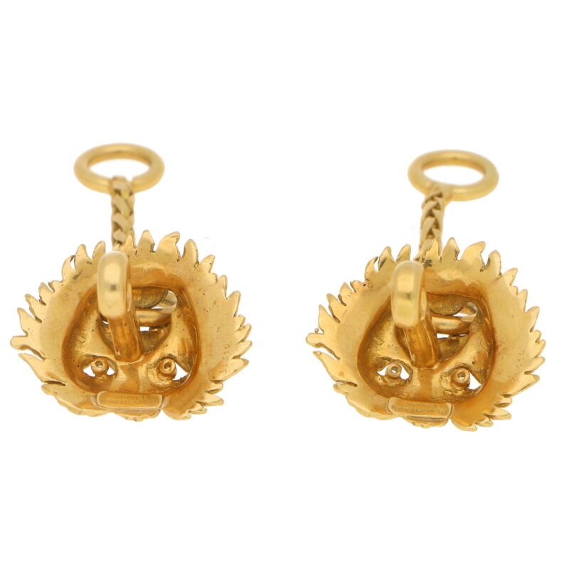 Boucheron 18ct Yellow Gold Lion Door Knocker Cufflinks