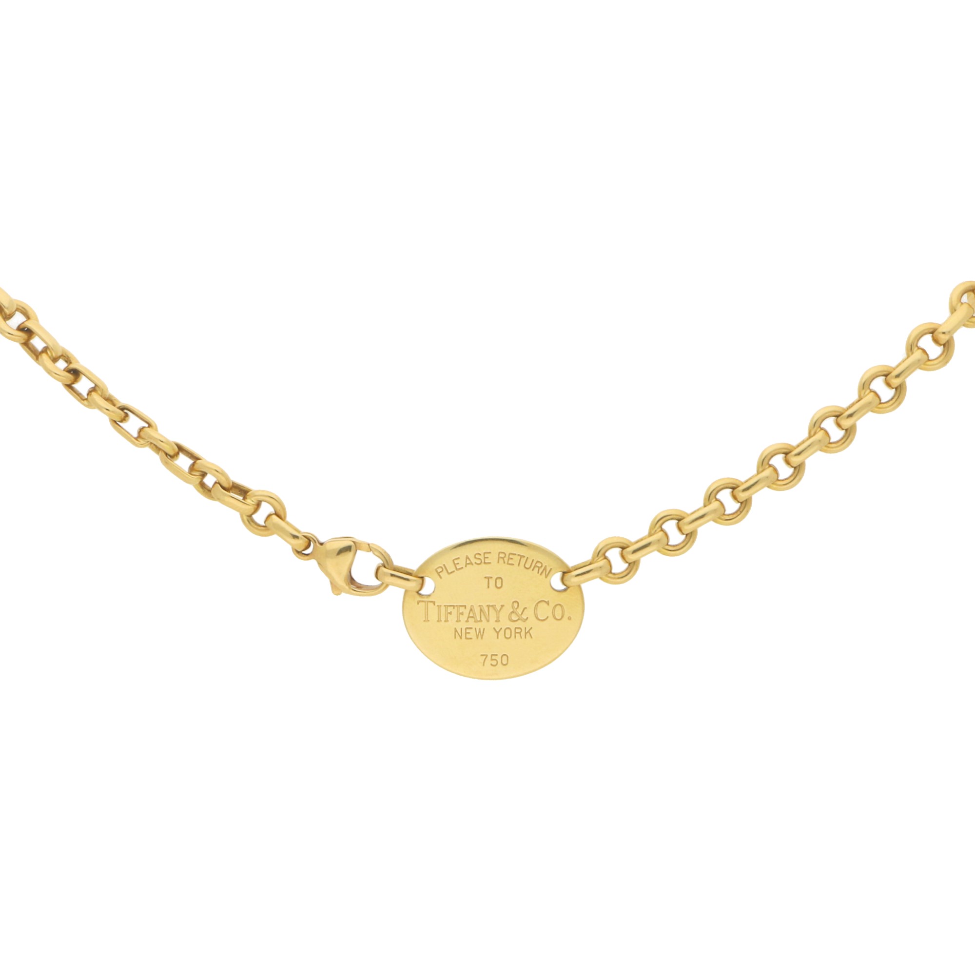 Please Return to Tiffany' Yellow Gold Necklace at Susannah Lovis Jewellers