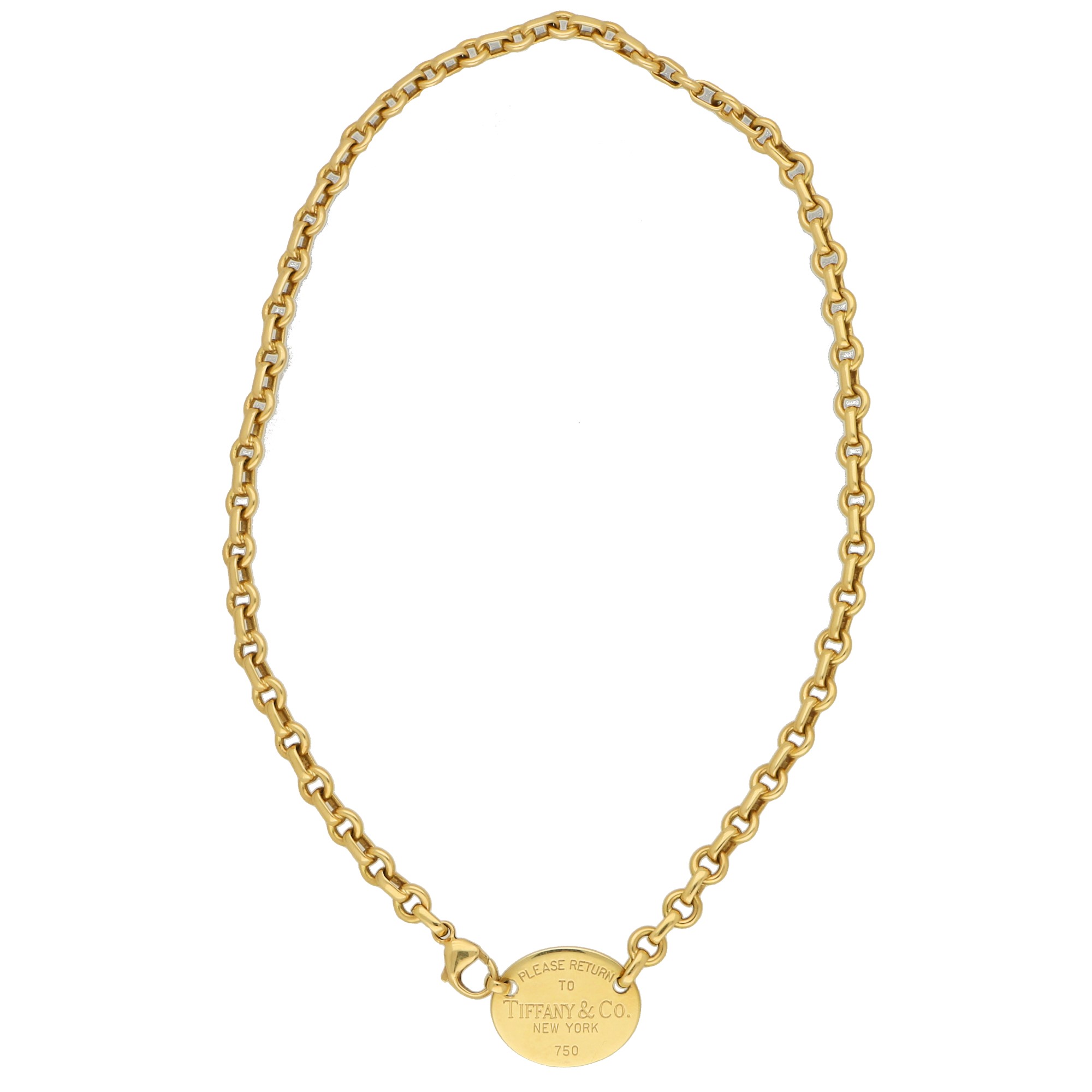 Please Return to Tiffany Yellow Gold Necklace at Susannah Lovis Jewellers