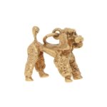 Vintage Poodle Charm in Yellow Gold