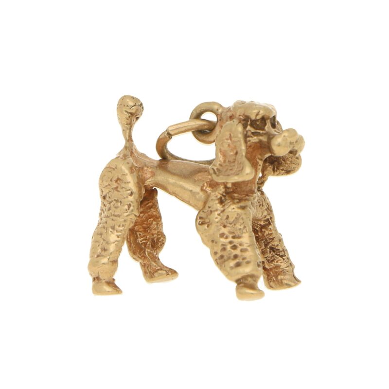 Vintage Poodle Charm in Yellow Gold