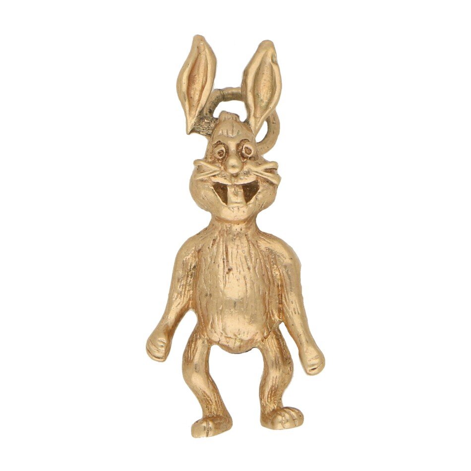 Vintage Bugs Bunny Charm in Yellow Gold
