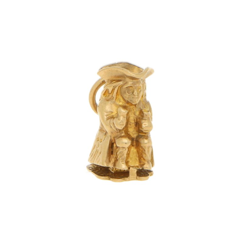 Vintage Toby Jug Charm in Yellow Gold