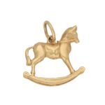 Vintage Rocking Horse Charm in Yellow Gold