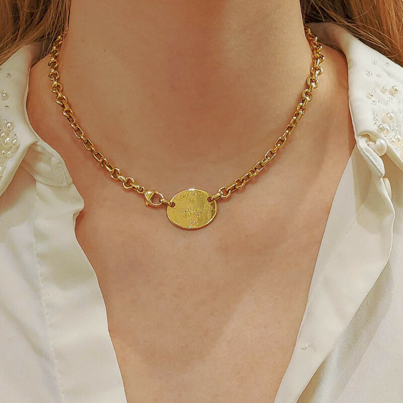 'Please Return to Tiffany' Yellow Gold Necklace