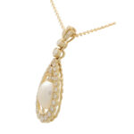 Pearl and Diamond Garland Pendant Necklace